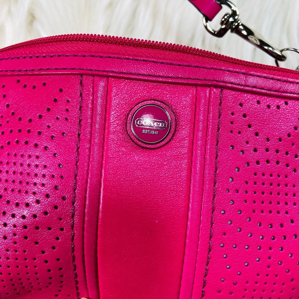 Magenta Coach wristlet - Picture 3 of 11
